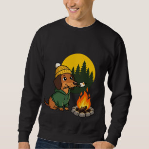 Camping-Dachshund röstet Marshmallow Sweatshirt