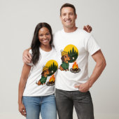 Camping-Dachshund röstet Marshmallow T-Shirt (Unisex)