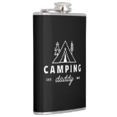 Camping dad funny father camper forest retro black flachmann (Rechts)