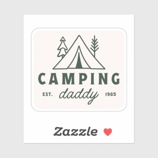 Camping daddy dad camper father green aufkleber (Blatt)