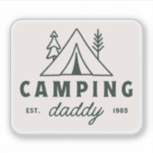 Camping daddy dad camper father green aufkleber (Vorderseite)