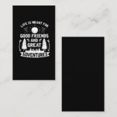 Camping, das gute Freunde und große Abenteuer Visitenkarte (Vorne/Hinten)