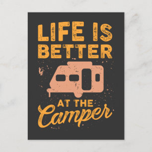 Camping - Das Leben ist besser im Camper Postkarte