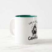 Camping - Das Leben wird besser durch das Lagerfeu Zweifarbige Tasse (Vorderseite Links)