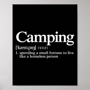 Camping-Definition - Lustiger Camper-Spruch  Poster