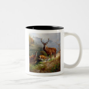Camping der Hirschjagd Zweifarbige Tasse