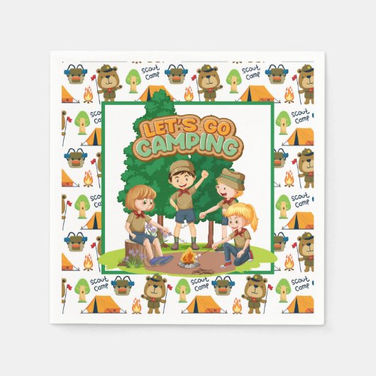 Camping der Kinder Serviette (Vorderseite)
