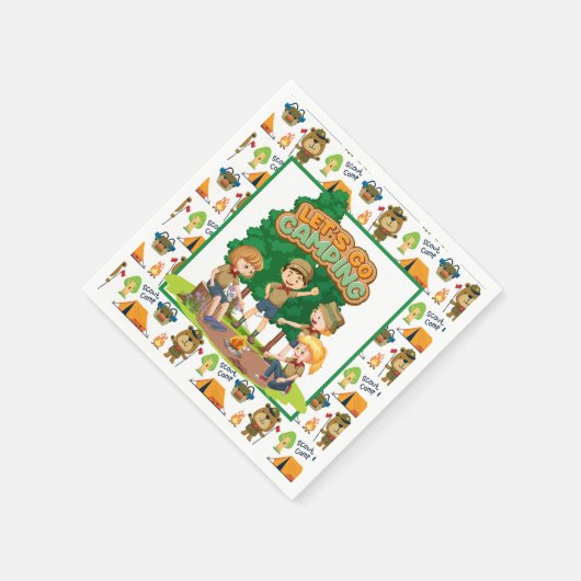 Camping der Kinder Serviette (Ecke)