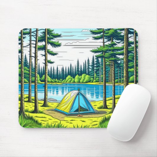 Camping der Natur im Wald Mousepad (Mit Mouse)