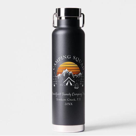 Camping der Retro-Familie passend zum benutzerdefi Trinkflasche (Vorne)
