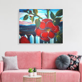 Camping der roten Blume Leinwanddruck (Insitu (Wohnzimmer))