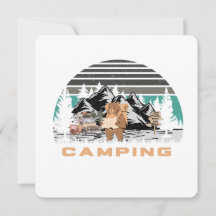 Camping-Design mit einem niedlichen Bär, einem Old