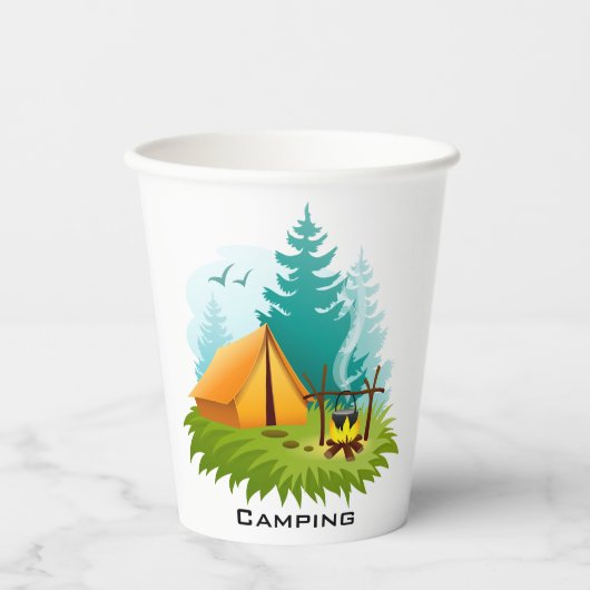 Camping Design Paper Cup Pappbecher (Vorderseite)