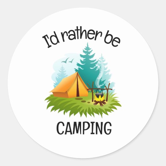 Camping Design Runder Aufkleber (Vorderseite)