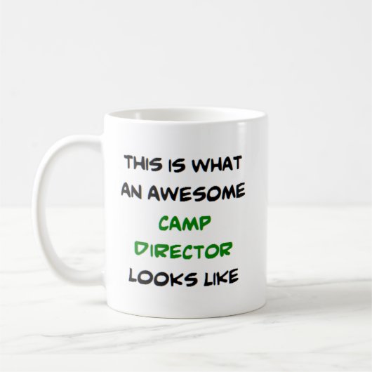 Camping Director, phantastisch Kaffeetasse (Links)