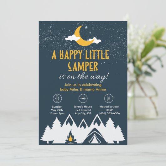 Camping Dusche Einladung (Stehend Vorderseite)