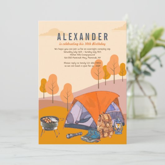 Camping Einladung (Stehend Vorderseite)