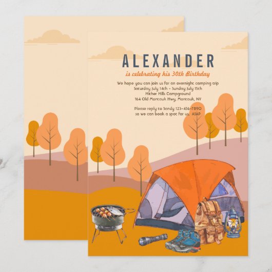 Camping Einladung (Vorne/Hinten)