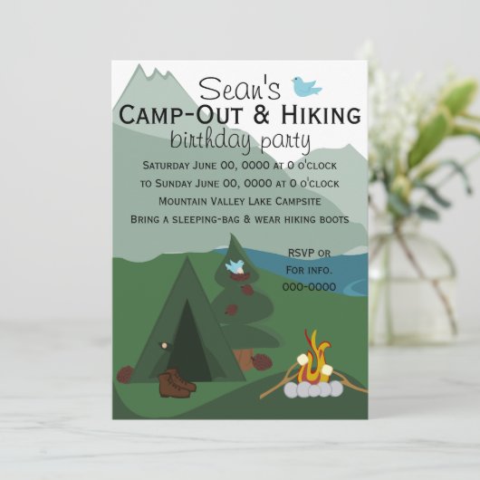 Camping Einladung (Stehend Vorderseite)