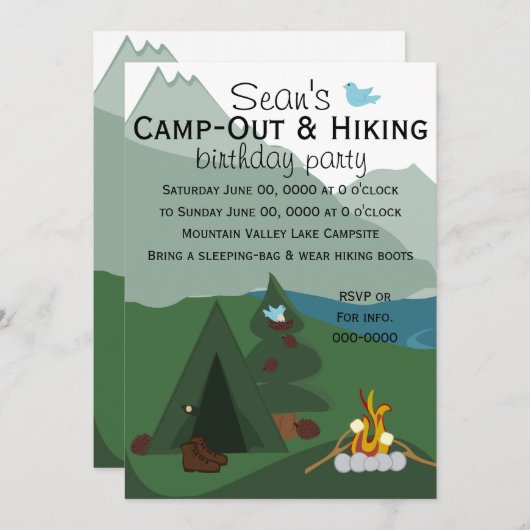 Camping Einladung (Vorne/Hinten)