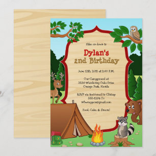 Camping Einladung - Camp Geburtstagsparty Einladun