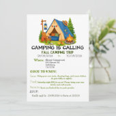 Camping-Einladung Einladung (Stehend Vorderseite)