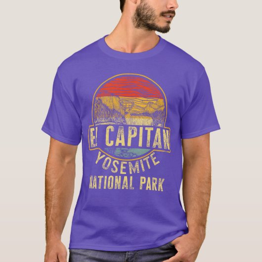 Camping El Capitan Yosemite National Park retro T-Shirt (Vorderseite)