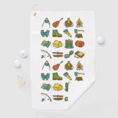 Camping-Elemente mehrfarbig Golfhandtuch (Insitu)