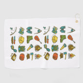 Camping-Elemente mehrfarbig Golfhandtuch (Horizontal)