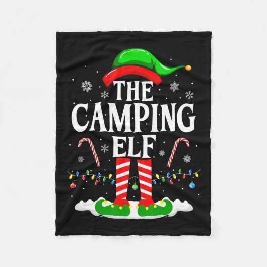 Camping Elf Xmas Funny Matching Family Group C Fleecedecke (Vorderseite)
