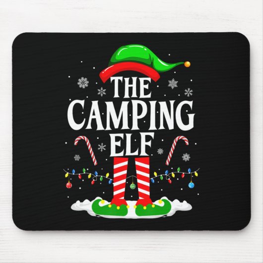 Camping Elf Xmas Funny Matching Family Group C Mousepad (Vorne)
