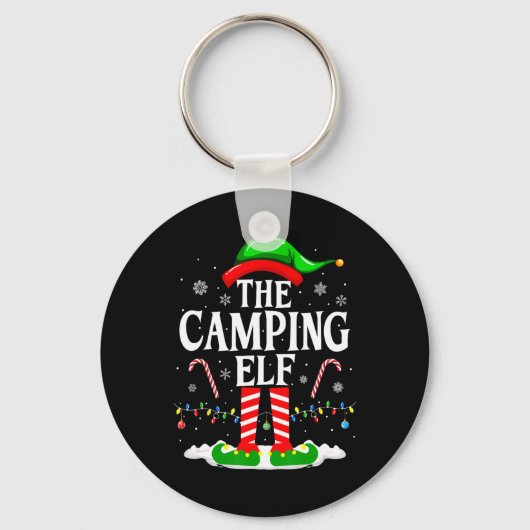 Camping Elf Xmas Funny Matching Family Group C Schlüsselanhänger (Vorderseite)