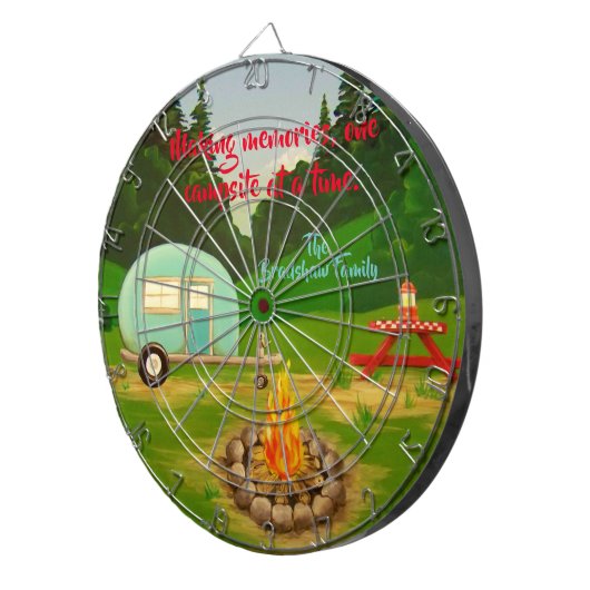 Camping Erinnerungen Dart Board Dartscheibe (Vorderseite rechts)