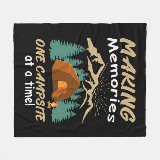 CAMPING Erinnerungen Fleecedecke (Vorderseite (Horizontal))