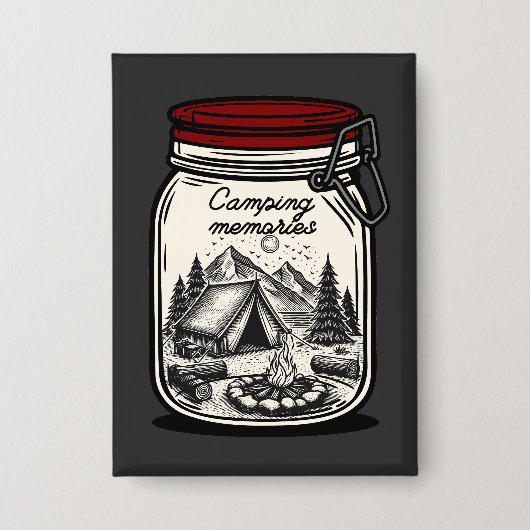 Camping-Erinnerungen Glas Button (Vorderseite)