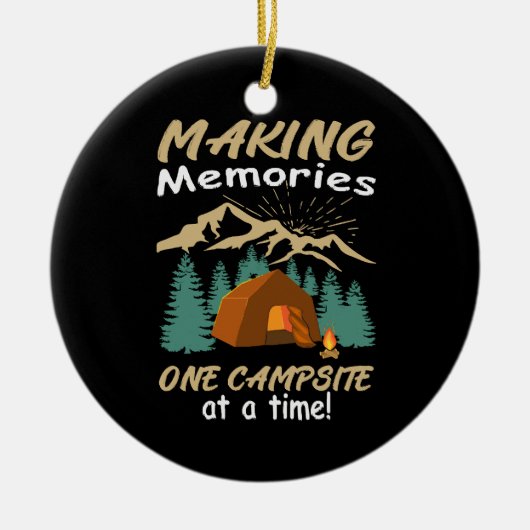 CAMPING Erinnerungen Keramik Ornament (Vorne)