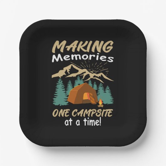 CAMPING Erinnerungen Pappteller (Vorderseite)