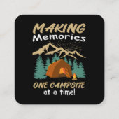 CAMPING Erinnerungen Quadratische Visitenkarte (Rückseite)