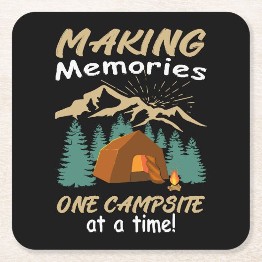 CAMPING Erinnerungen Rechteckiger Pappuntersetzer (Vorderseite)