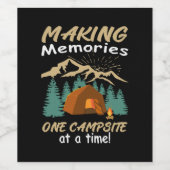CAMPING Erinnerungen Weinetikett (Einzelnes Label)