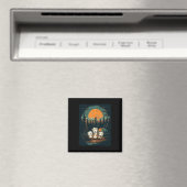 Camping Fall Vibes Retro Herbst Frauen Kinder Kind Magnet (In Situ (Geschirrspüler))