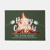 Camping Familie glücklich Campers Forest Green Fußmatte (Vorderseite)