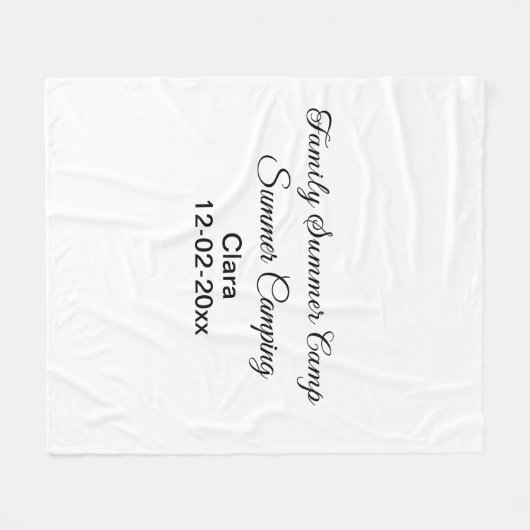 Camping Familienurlaub benutzerdefinierte Name Dat Fleecedecke (Vorderseite (Horizontal))