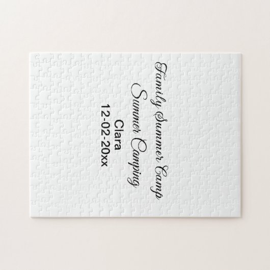 Camping Familienurlaub benutzerdefinierte Name Dat Puzzle (Horizontal)