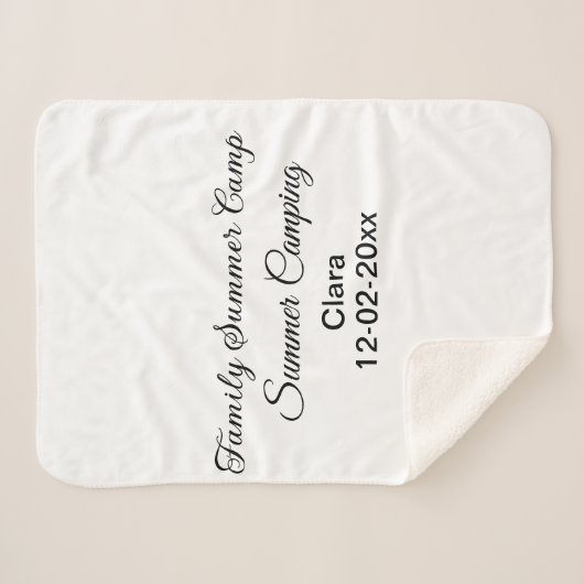 Camping Familienurlaub benutzerdefinierte Name Dat Sherpadecke (Vorderseite (Horizontal))