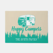 Camping Family Happy Campers Trailer & Forest Fußmatte (Vorderseite)