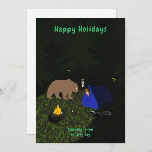 Camping Feiertagskarte (Vorne/Hinten)
