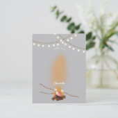 Camping Fire Outdoor Adventure & Marshmallows Dankeskarte (Stehend Vorderseite)