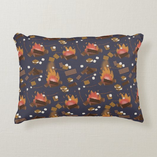 Camping Fire Outdoor Adventure & Marshmallows Dekokissen (Vorderseite)