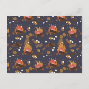 Camping Fire Outdoor Adventure & Marshmallows Feiertagspostkarte